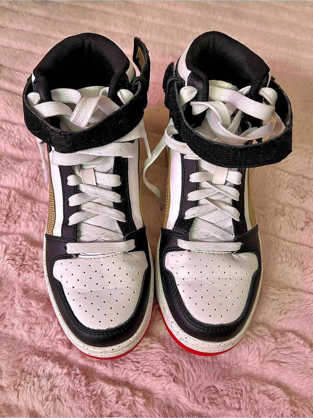 Puma High Top Sneakers in Black & White